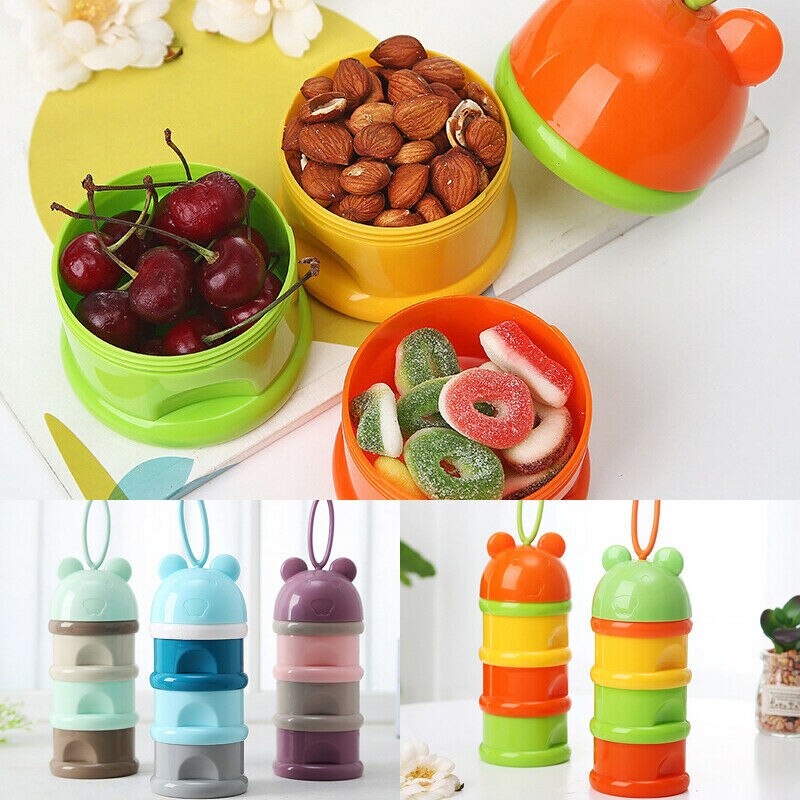 3- laags babymelkpoeder dispenser container opslag formule voedingsdoos