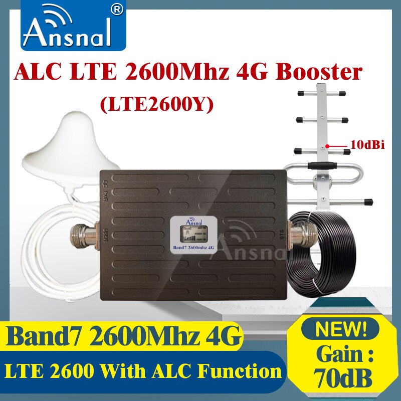 Upgraded 2600Mhz LTE 4G Cellular Amplifier B7 LTE FDD 2600Mhz 4G Network Mobile signal Booster 4G Signal Repeater: Full Set