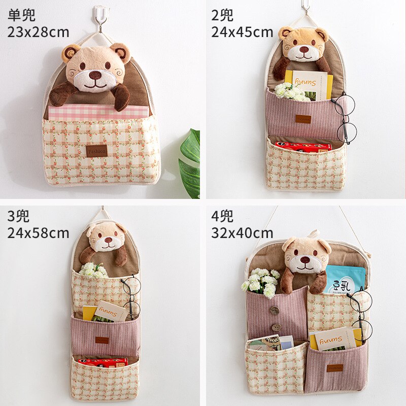 Sac de rangement suspendu, sac de rangement suspendu pour téléphone portable, sac de rangement mural suspendu derrière la porte du dortoir, sac suspendu mural multicouche: Coffee / 1 pocket 23X28CM