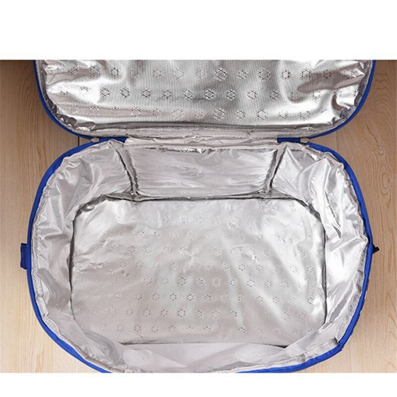 Große Kühltasche Blau abgezogen Thermische Taschen Eis Kasten Tragbare Picknick Eis Pack essen Trinken Isolierte Taschen Aluminium Folie Picknick tasche