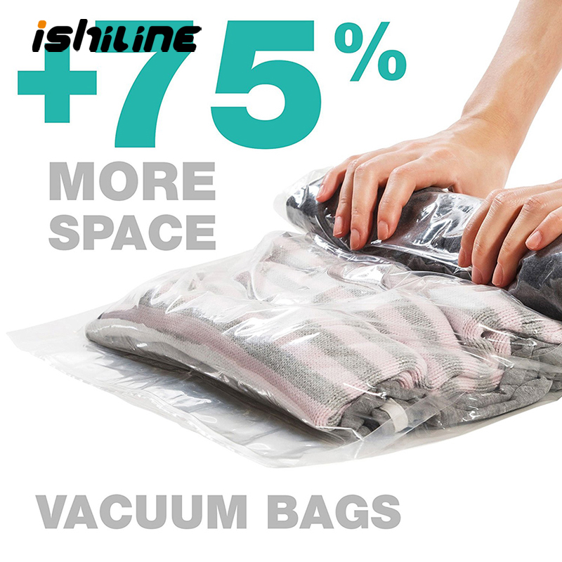 Hand Rolling Compression Storage Bags for Clothes Plastic Vacuum Packing Sacks Travel Space Saver Bags for Luggage