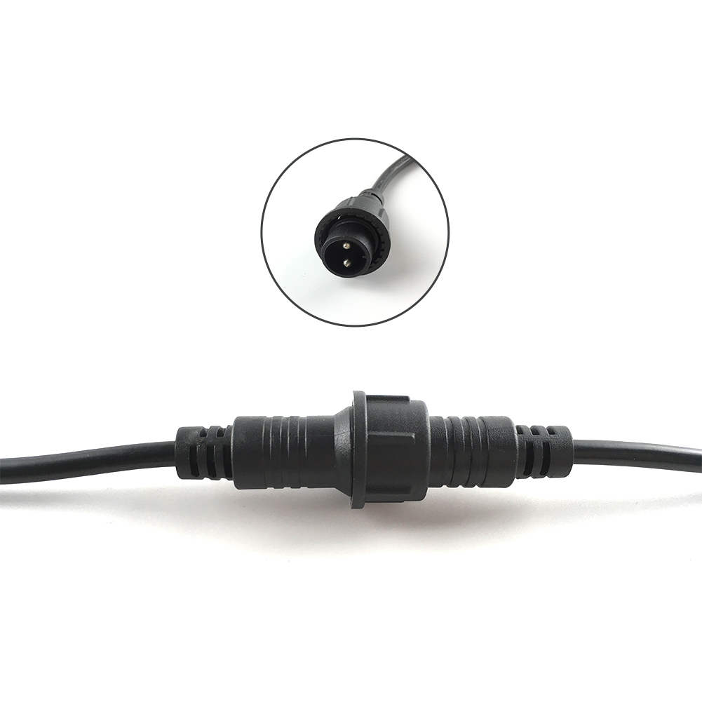 Cable de extensión impermeable IP67 de 2 pines y 2 metros, Cable de alimentación para luces LED al aire libre