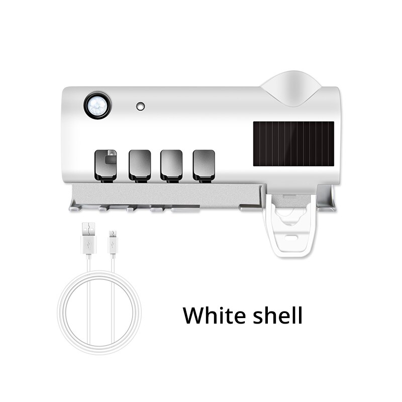 Smart PIR Motion Sensor Toothbrush Holder With UV light Ultraviolet Disfinfection Cleaning Drying Sterilizer Toothpaste Squeezer