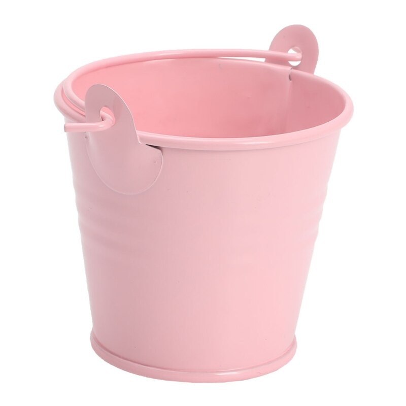 Mini Flower Pot Metal Barrel Plant Succulent Flowerpot Home Office Decor: Pink