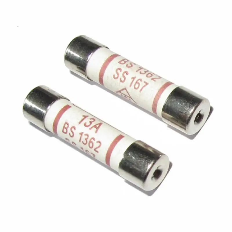 25Pcs 3A/5A/10A/13A/20A household fuse plug household British power supply 13amp riot ceramic plug fuse: Red