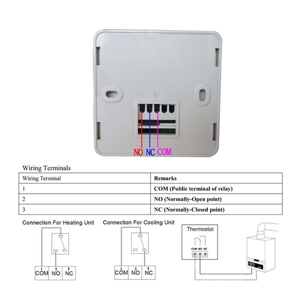 Weekly programmable digital room thermostat wiring house boiler heating thermostat