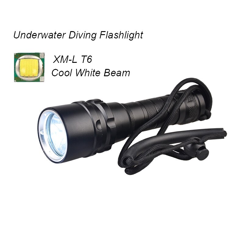 TMWT portátil 10 W CREE XML T6 linterna de buceo LED rojo UV amarillo luz Flash 80 M lámpara subacuática para Diver: 10W XML T6 white