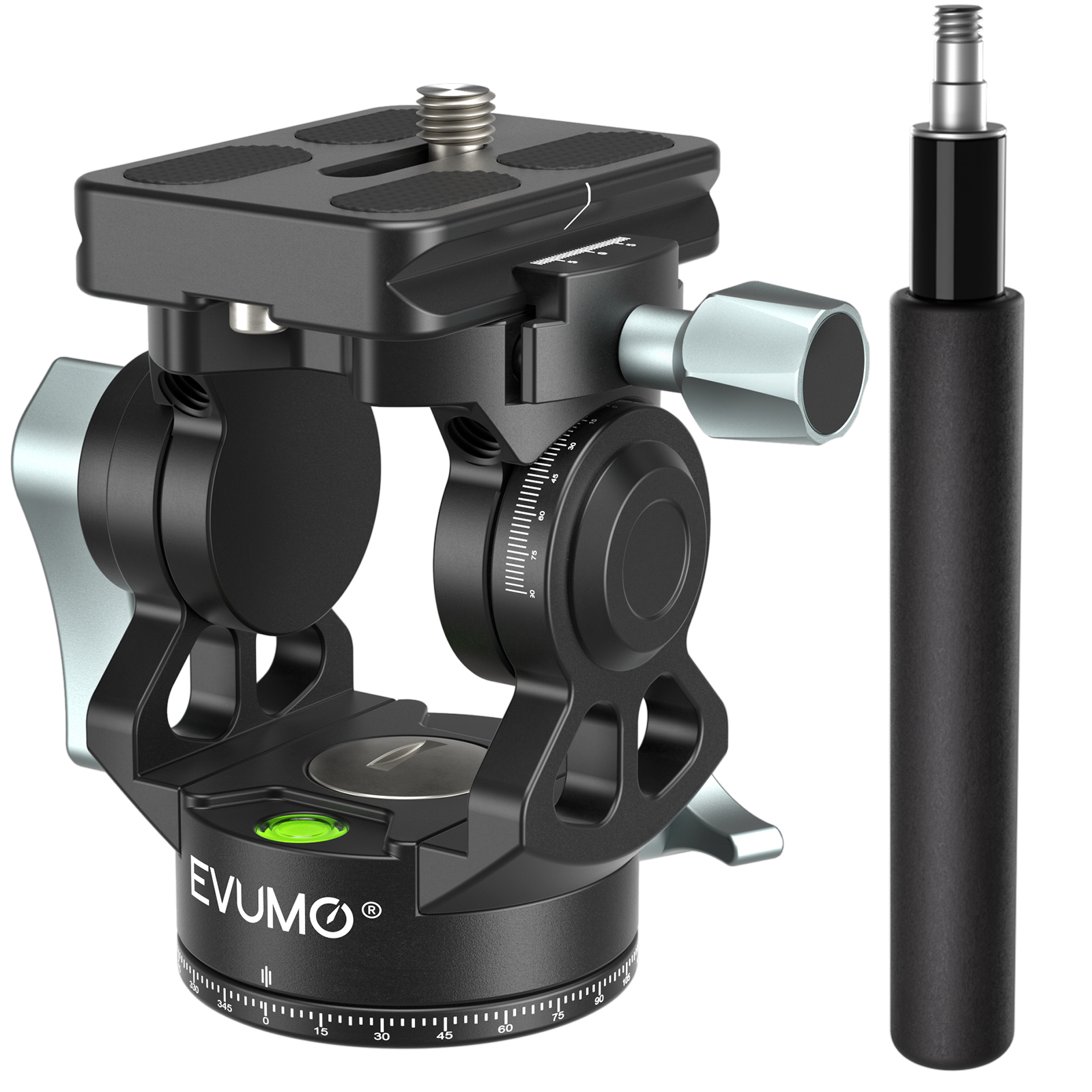 Mini Hollow Hydraulic Head Tripod Tilt Head Camera Video Head with Handle for Tripod Monopod Arca Q.R Plate for Dslr Camera: WHITE
