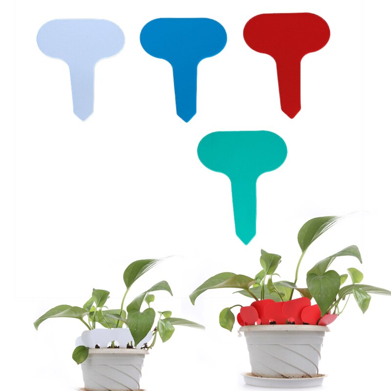 50pcs Nursery Garden Gray Plastic Plant T-type Markers Plant Tags Nursery Garden Labels Address Signs TB