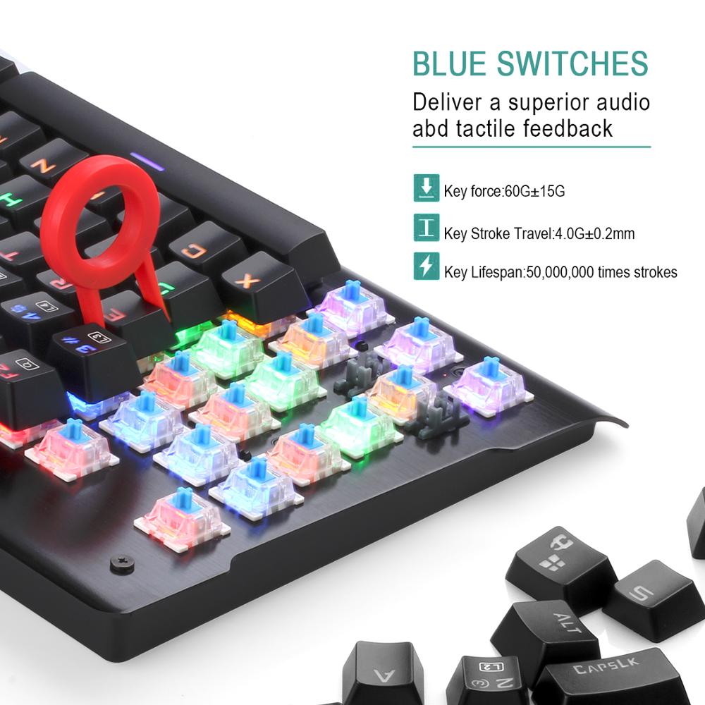 Redragon K561 VISNU Mechanical Gaming Keyboard RGB Backlit 87 Keys Anti-ghosting Waterproof Keypad with Clicky Blue Switch PC