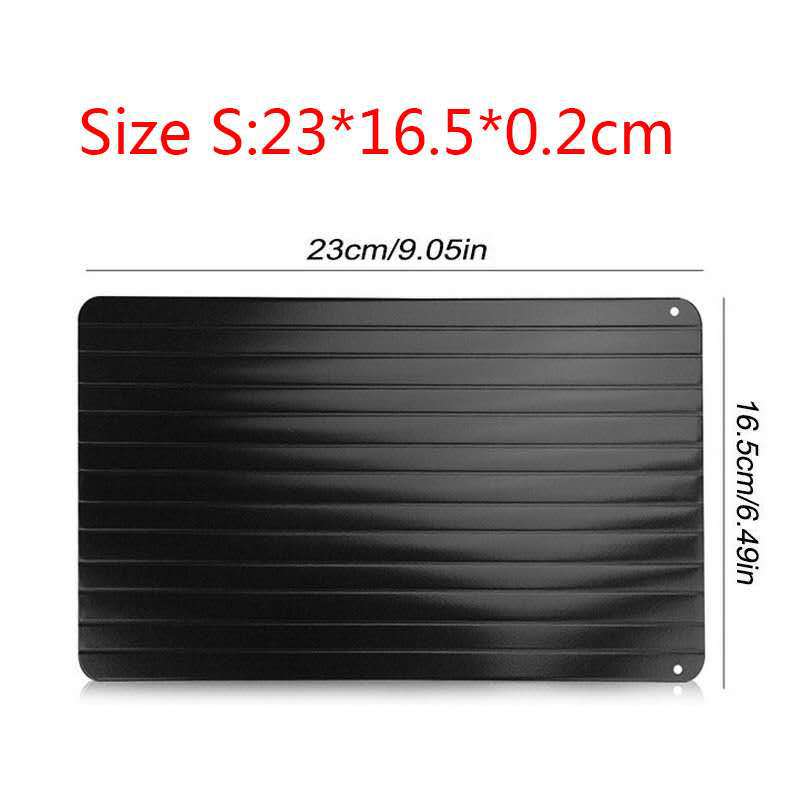Aluminum Fast Defrosting Tray Thaw Food Meat Thawing Fruit Sea Fish Quick Defrosting Plate Board Tray Kitchen Gadget Tool: 23x16.5x0.2cm