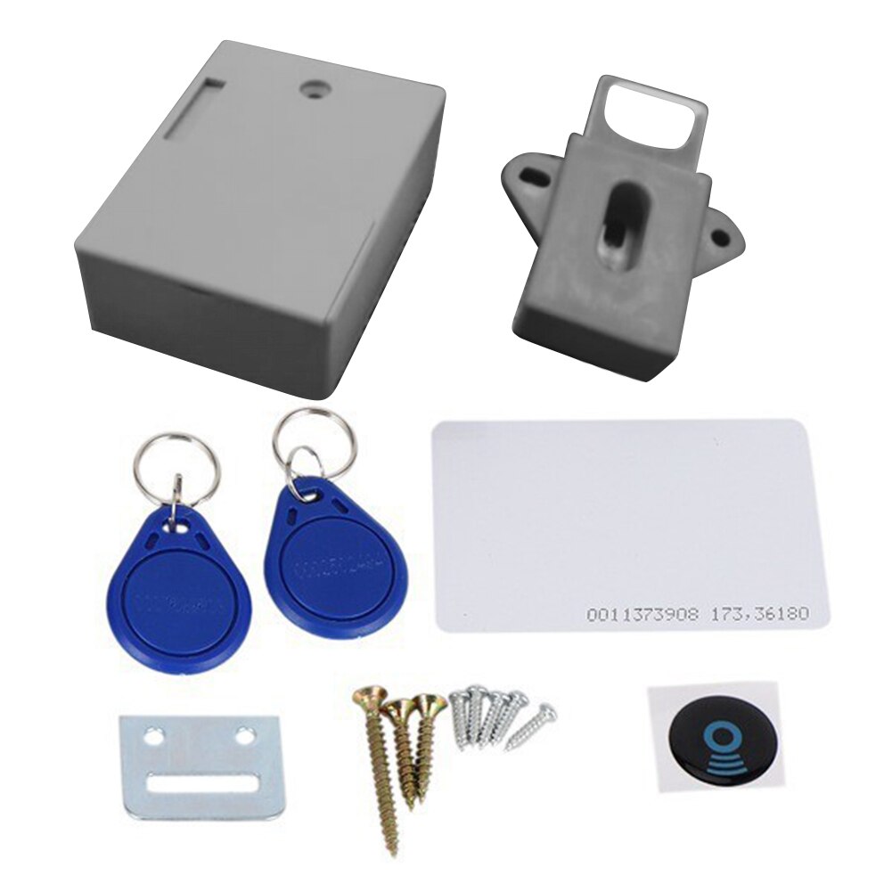 Invisible RFID Free Opening Smart IC Card Sensor Cabinet Lock Locker Wardrobe Shoe Cabinet Drawer Door Electronic Locks: Grey