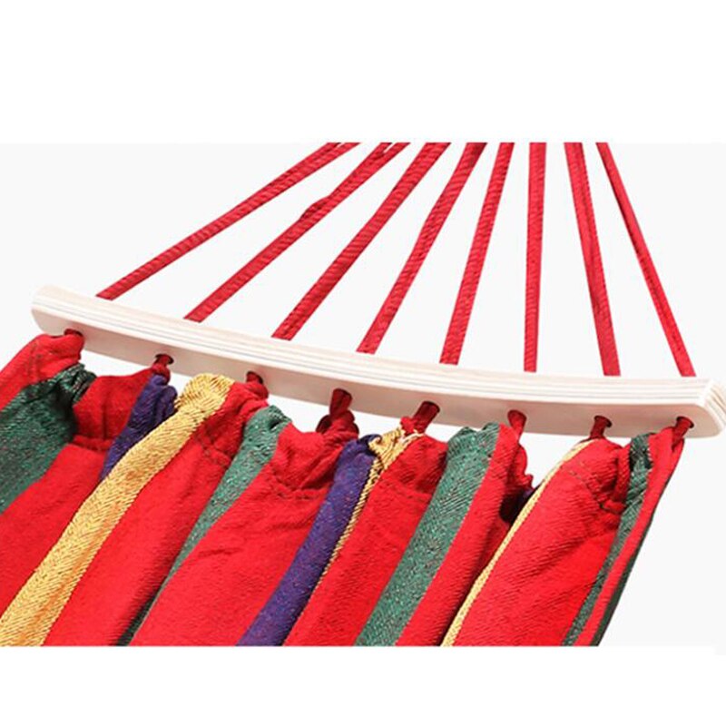 1/2 Mensen Sterke Outdoor Picknick Tuin Hangmat Draagbare Reizen Camping Hangen Bed Schommel Canvas Streep Hangen Bed Meubelen Hangmat