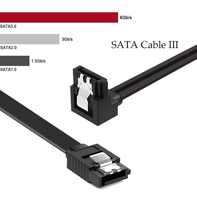 12-Pack 90 Degree Right Angle Cable Matters Straight SATA III 6.0 Gbps SATA Cable Black - 16 Inches