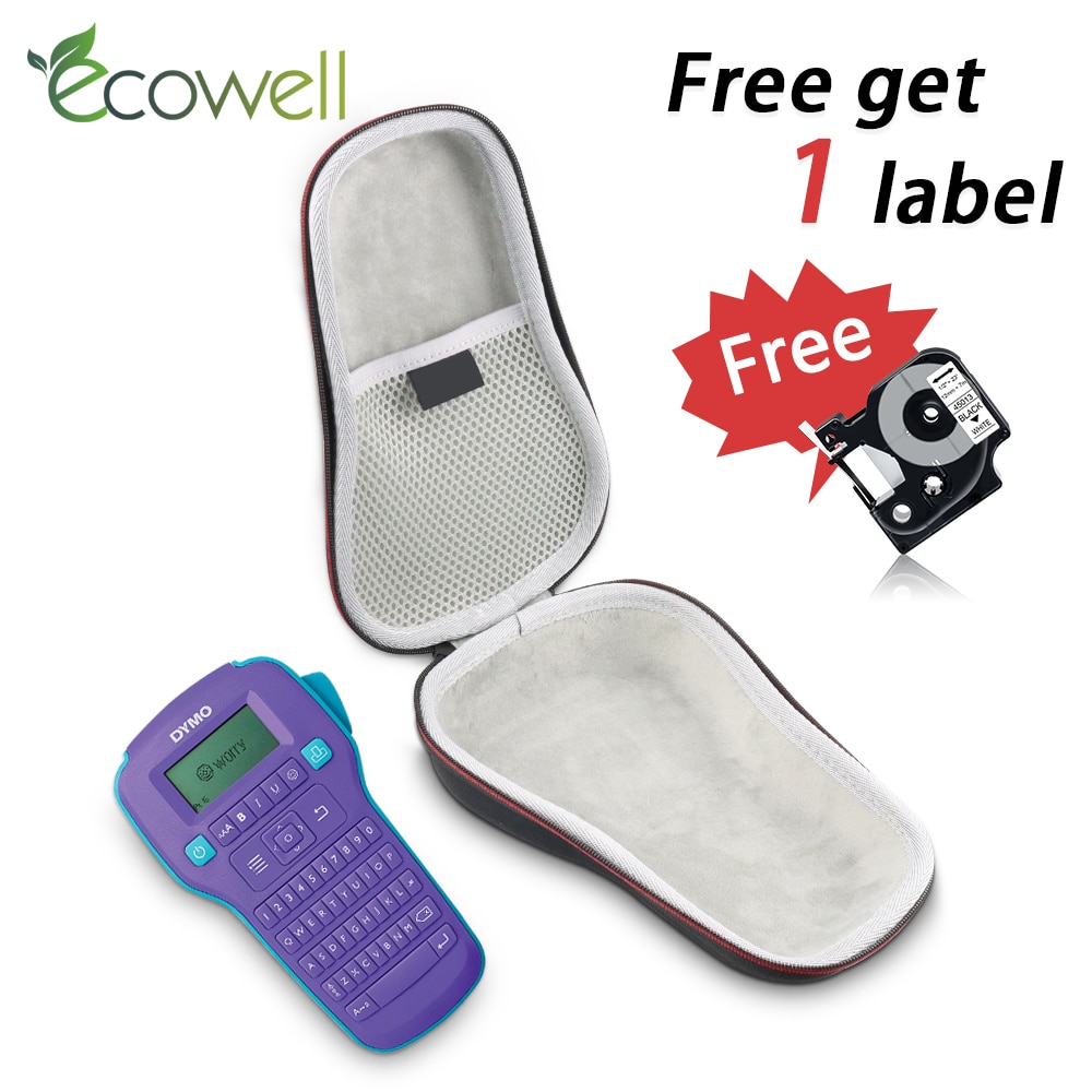 Ecowell przenośna torba podróżna dla Dymo LabelManager 160 280 D1 45013 LM160 drukarka do etykiet pokrowiec EVA ochronny podręczny schowek