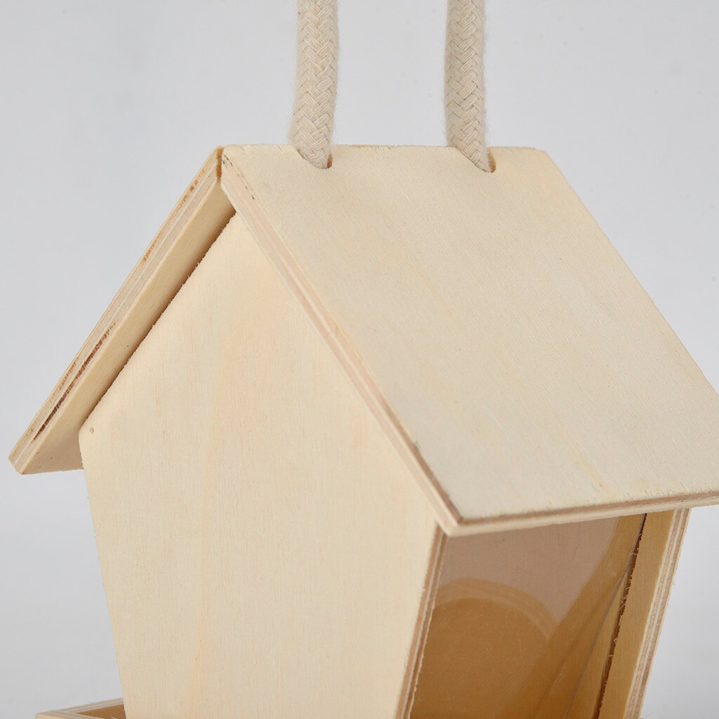 Holz Vogel Zubringer Haus Vogelhaus Hängen für Garten Hof Ich bin Freien Haustier Dekoration Sechseck Geformte Mit Dach draussen Haustier Dekor