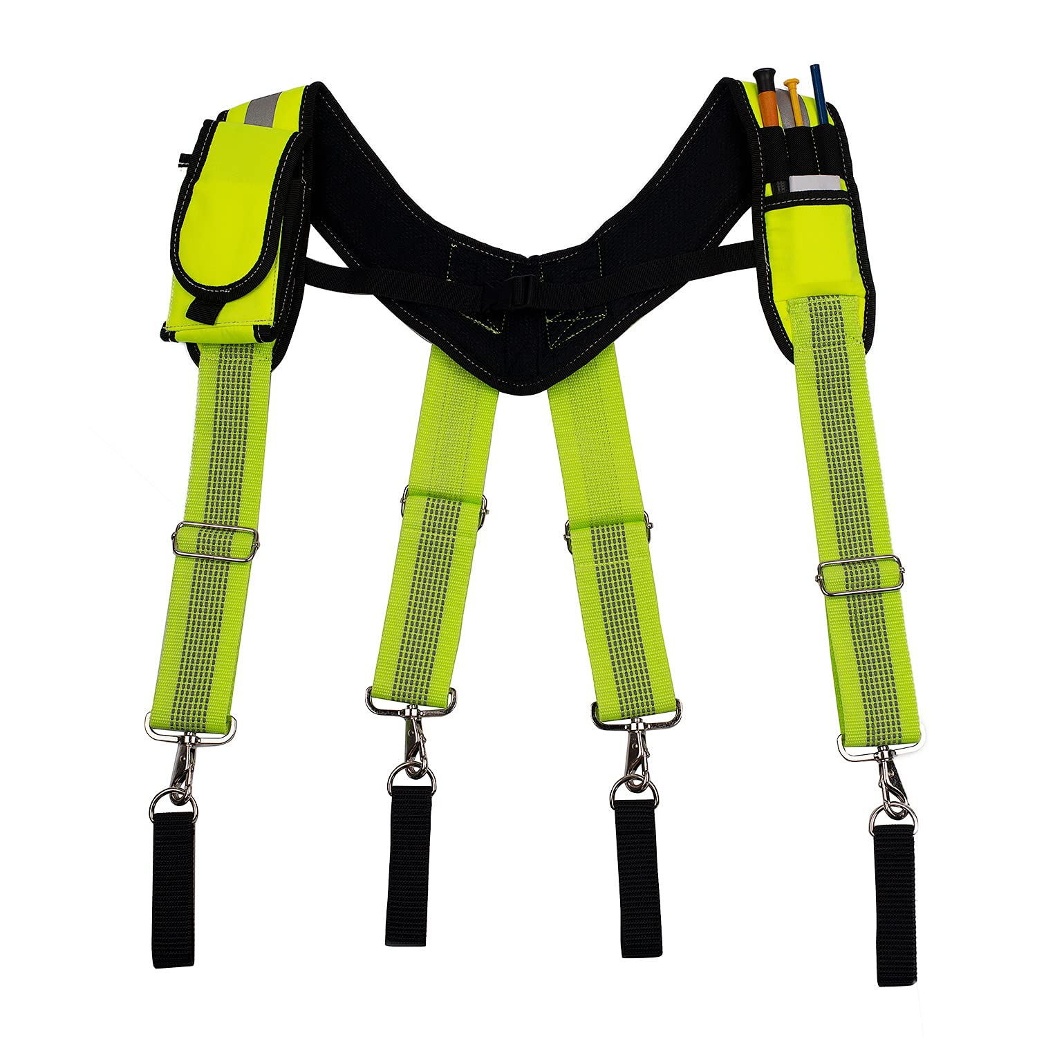 Tirantes de cinturón de herramientas para trabajos de construcción, con soporte desmontable para teléfono, cómoda empuñadura de hombro de espuma
