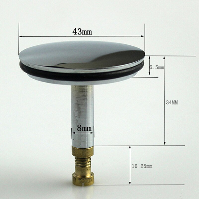 Tapón para bañera de 43mm, escurridor de desagüe de latón con sello plano