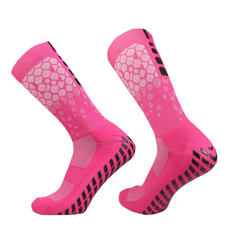 2023 neue Männer Frauen FußBall Socken Waben Grafiken Atmungsaktive Sport Pfeil Silikon Anti Unterhose Griff FußBall Socken: Elfenbein