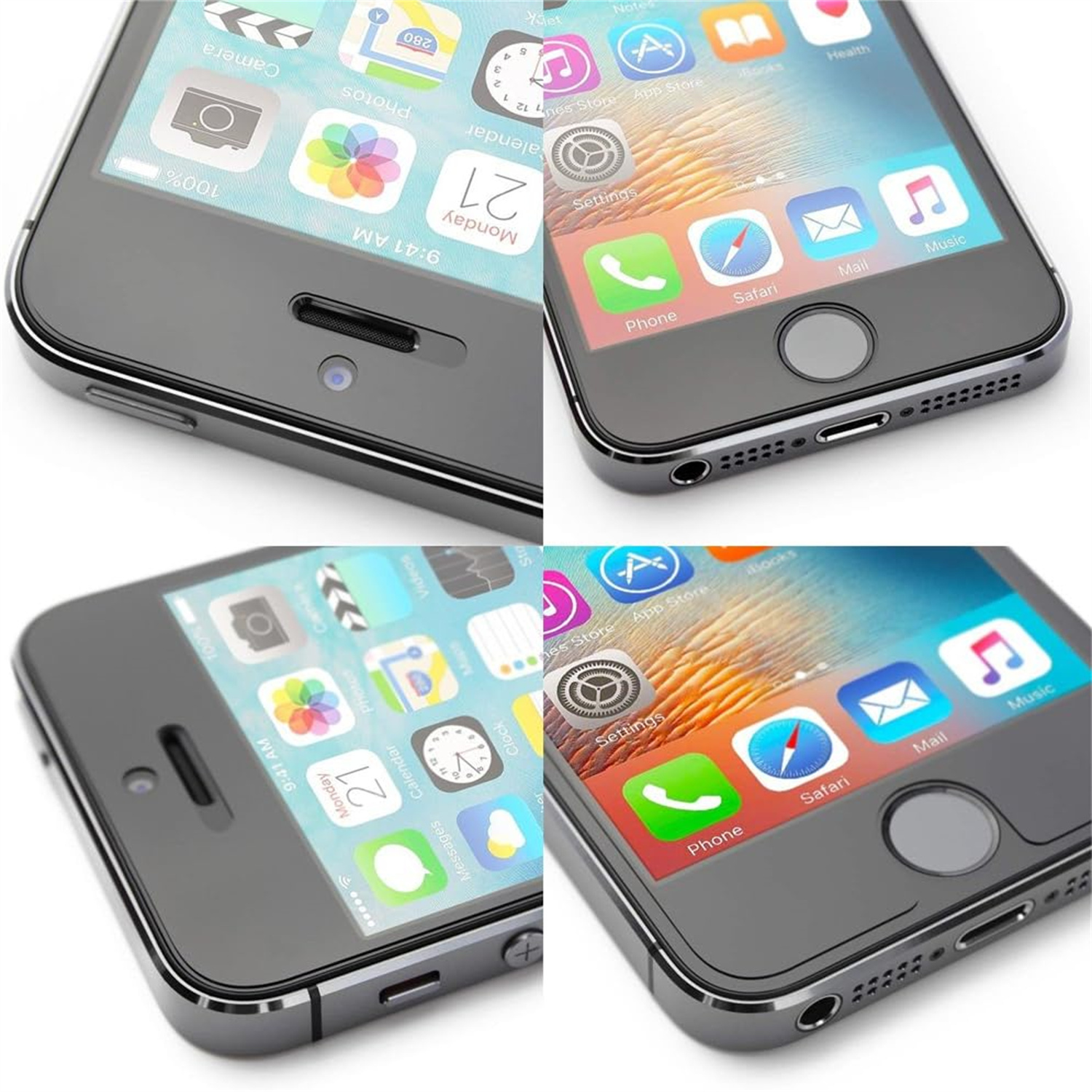 9H gehärtete Glasfolie für iPhone 5 5s SE 2/4 Stück HD-Displayschutzfolie