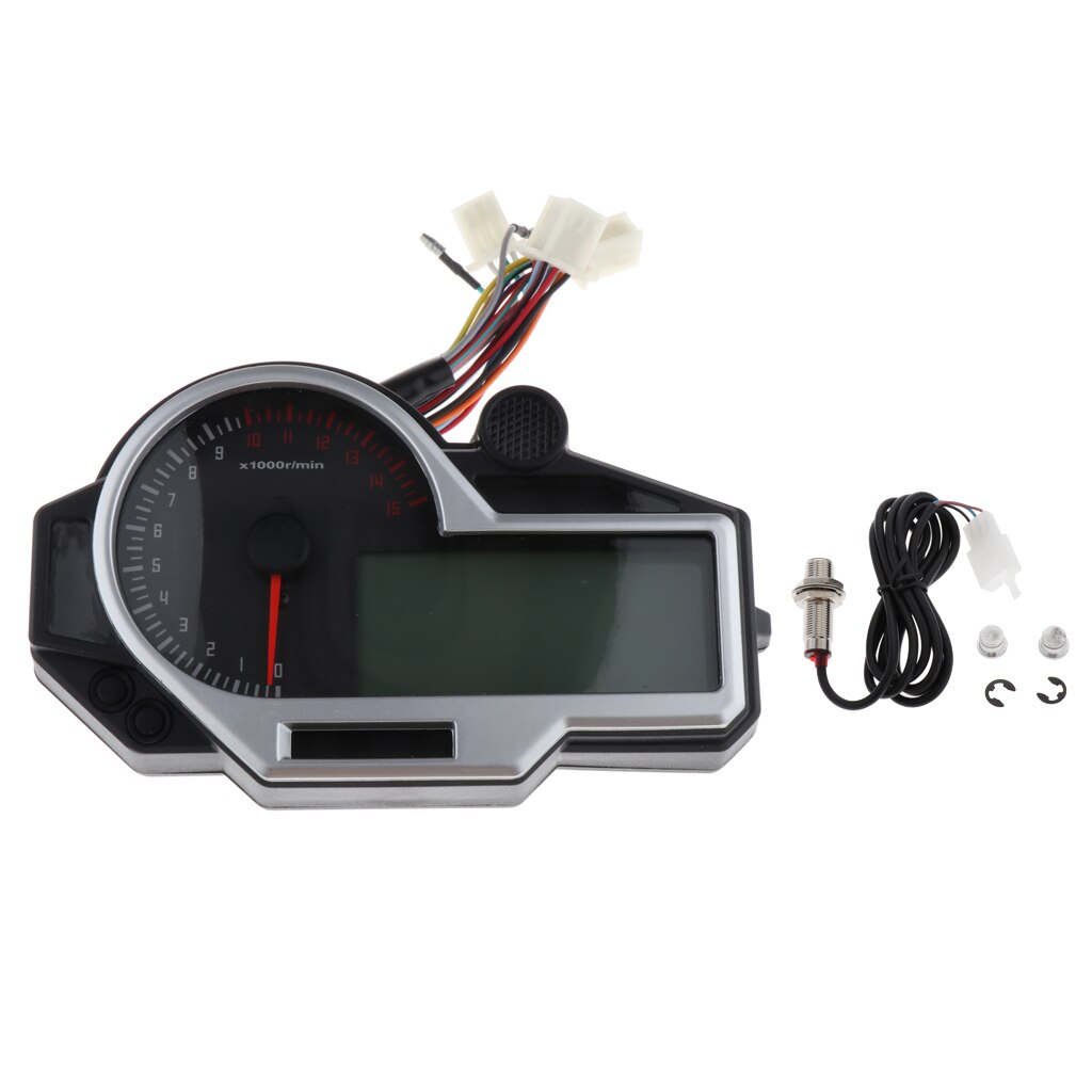 12V Gauge Liquid Crystal Display Motorcycle Mileage Meter Speedometer Gauge 1-6 ​​Display