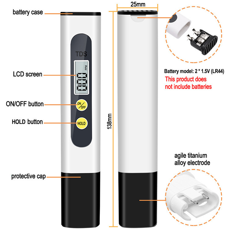 TDS Meter Digitale Water Tester 0-9990ppm Drinkwaterkwaliteit Analyzer Monitor Filter Snelle Test Aquarium Hydrocultuur Zwembaden
