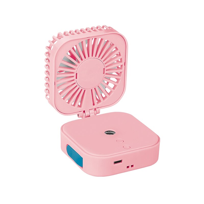 Handheld mini fan spray cooling fan rechargeable folding travel cooler cooling mini fans portable small fans: pink