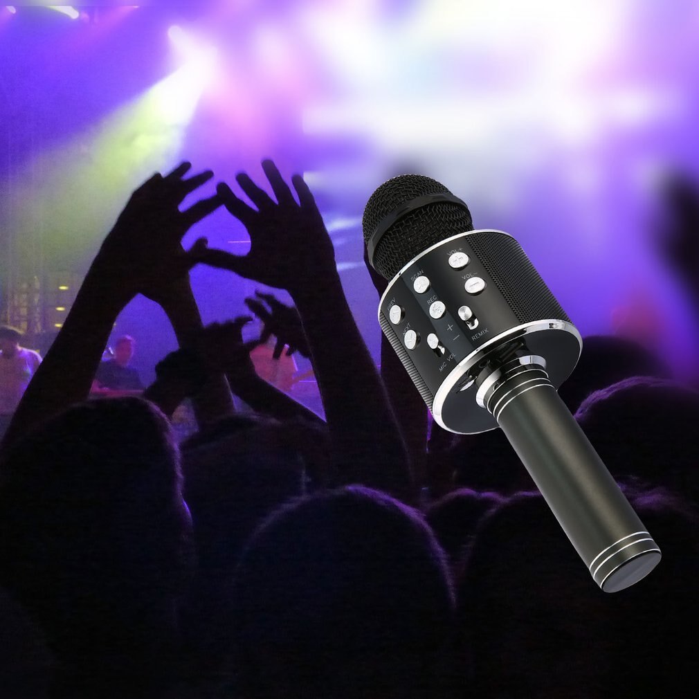 Micrófono Bluetooth para Karaoke KTV, altavoz inalámbrico, reproductor de música, micrófono de bolsillo, grabador para cantar