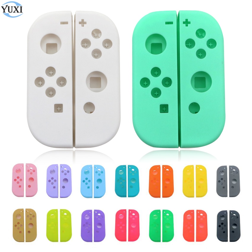 YuXi-funda de plástico frontal y trasera Con marco medio para nintendo Switch NS, caja de cubierta para mando de Joy-Con, NX