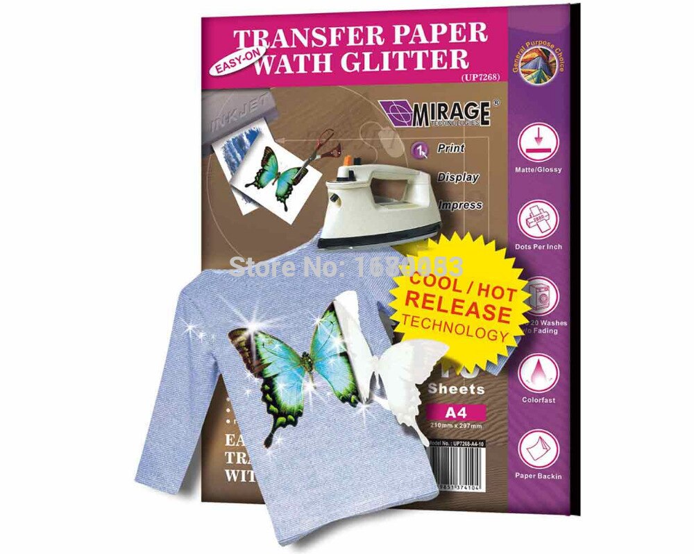 20 Sheets/lot xA4 Geen Nodig Snijden Papier Licht Witte Kleur Katoenen T-shirt Transfer Heat Thermal Transfer Papier voor Shirt