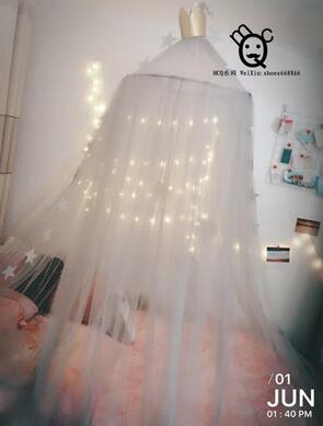 7 Kleuren Opknoping Kids Baby Beddengoed Dome Bed Canopy Katoen Klamboe Bedcover Gordijn Voor Baby Kids Lezen Spelen Thuis decor: WHITE