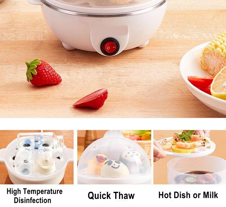110V/220V Multifunctional Electric Fast Egg Cooker Boiler Steamer Double Layer Automatic Boiled Steamed Egg Cooker