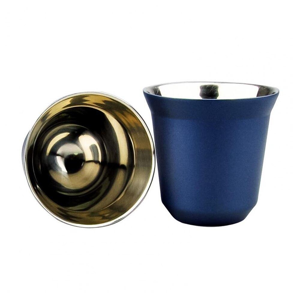 Tasse à expresso à Double paroi en acier inoxydable 80ml, isolant, en forme de Capsule, mignon, Thermo: F