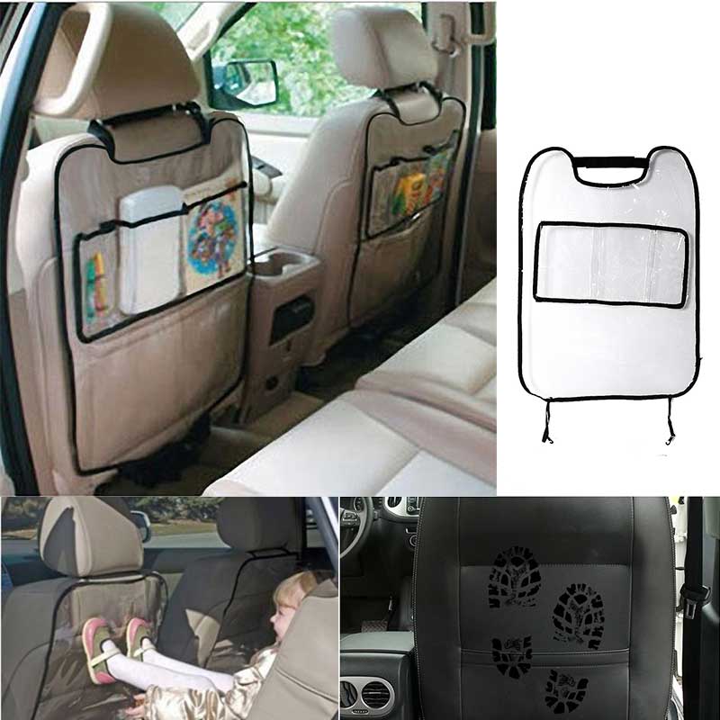 63 cmx 45cm børn bil auto ryglænet vandtæt bil auto sæde beskytter dækning for børn sparke mat opbevaringspose