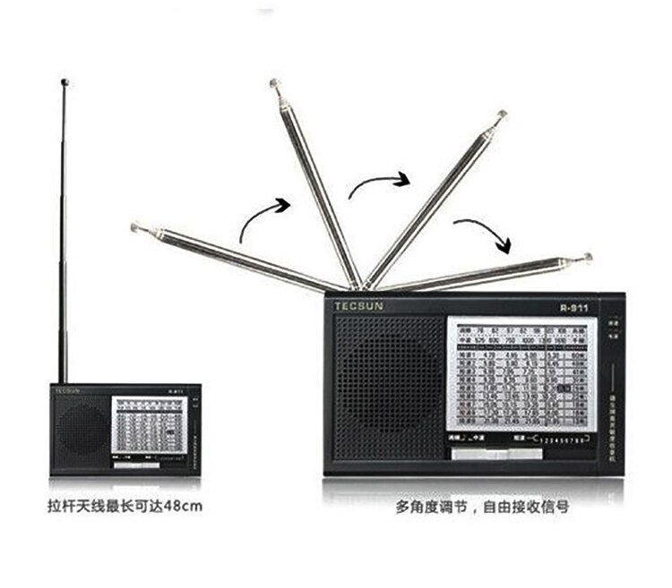 Tecsun-Radio Digital R-911 Worl FM/MW/SW, receptor mundial de 11 bandas, Radio multibanda de alta sensibilidad, receptor Digital de Radio estéreo
