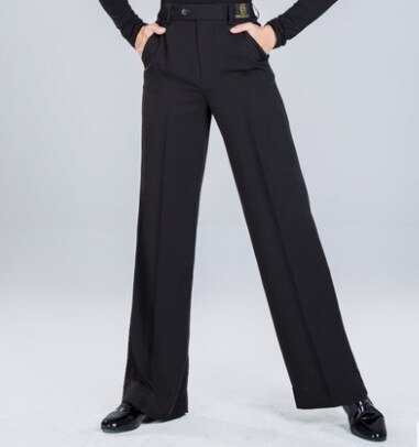 Costume de danse latine pour homme et adulte, vêtements d'entraînement de performance en danse moderne, pantalon à jambes larges, standard national, DA596: thin / 32