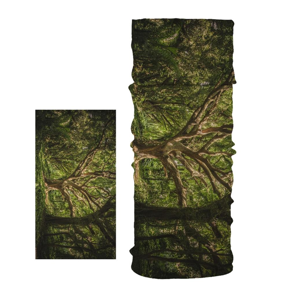 Forêt naturelle fleurs rouges motif tête/visage/masque cou Bandana écharpe double usage Tube magique foulard cyclisme Sport chapeaux Turban: C