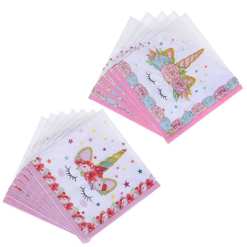 Eenhoorn Papieren Handdoek Partij Verjaardag Wegwerp Servet Kinderen Verjaardag Servet Feestartikelen