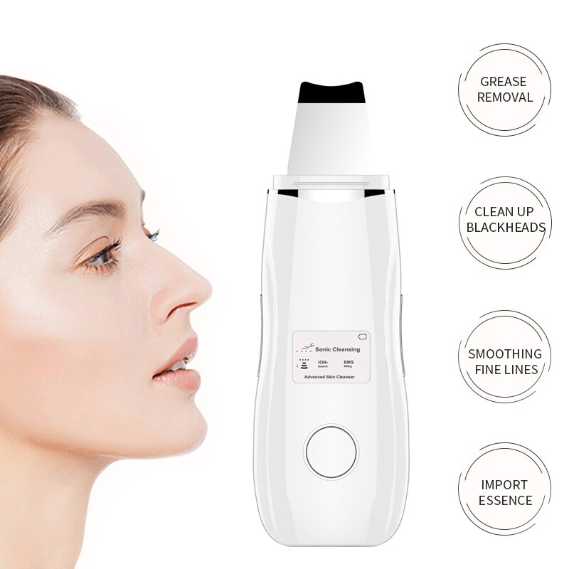 Ultralyd hudscrubber eksfoliering ansikt hud peeling cleaner ems lifting stramming blackhead remover porer dyprensende verktøy