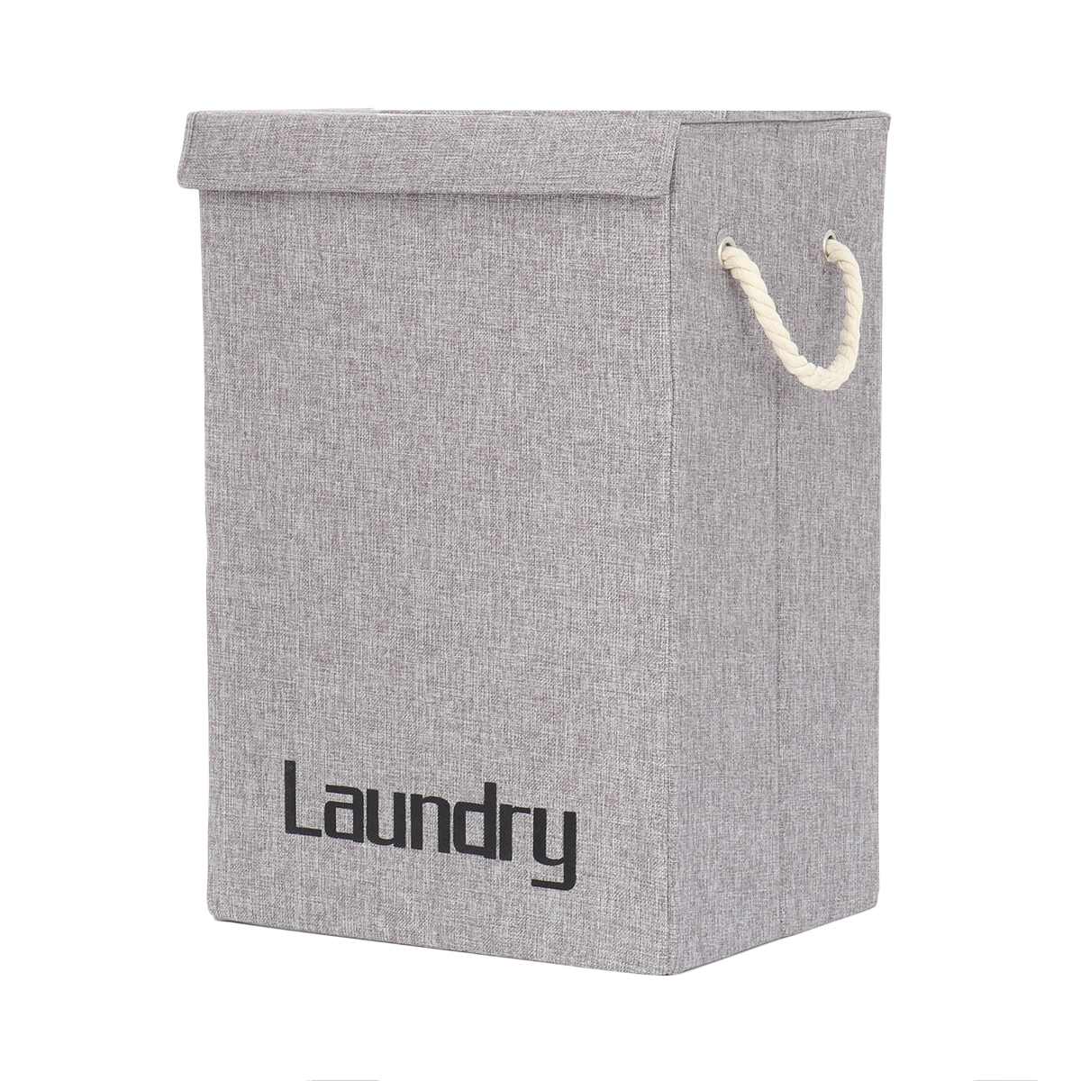 Large Laundry Basket Storage Rattan Style Foldable Basket Laundry Basket Organizer For Dirty Clothes Laundry Hamper sorter: Light Grey