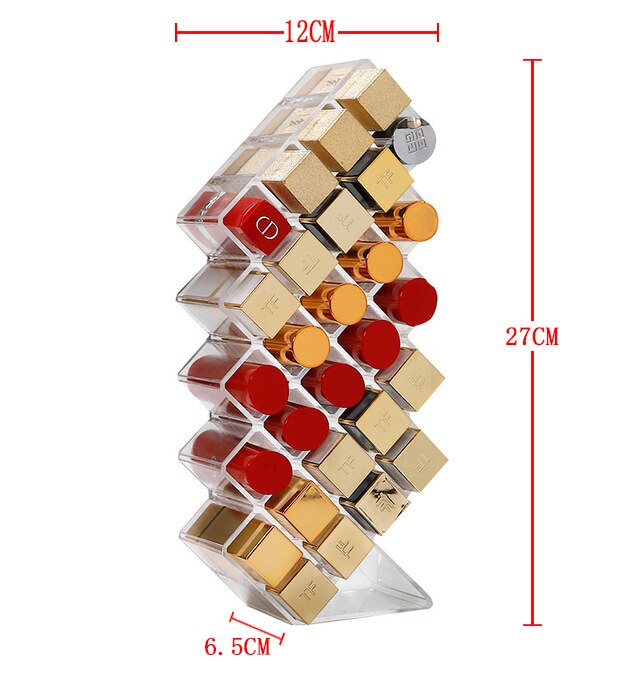 360 Degree Rotation Transparent Acrylic Cosmetics Storage Box Spin Multi-Function Detachable Makeup Beauty Organizer: 28 Grids