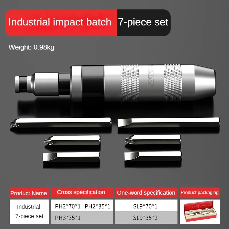 Destornillador de impacto , herramienta de electricista, accesorio de grifo, Extractor de aflojador de tornillo giratorio, herramientas de mano, destornillador de martillo: Negro