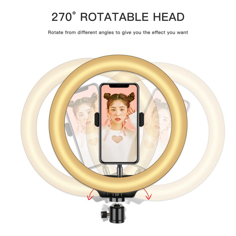 Ring Light Dimmable Cold Warm 10W LED Ring Light For Online Live Makeup Photography Video Live Fill Lamp Tricolor Fill Light