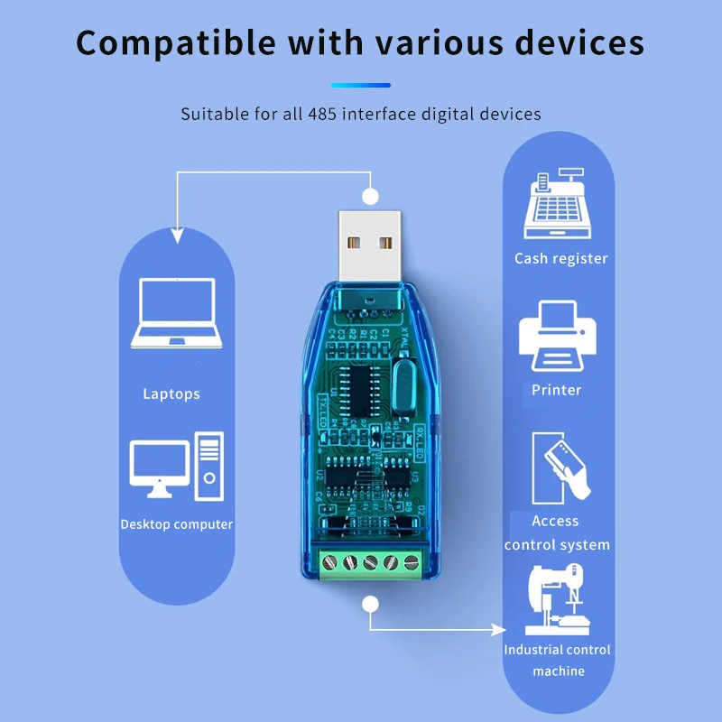 Industrial grade USB to 485/232 converter USB to serial RS232 converter compatibility USB2.0 standard RS-485 connector module