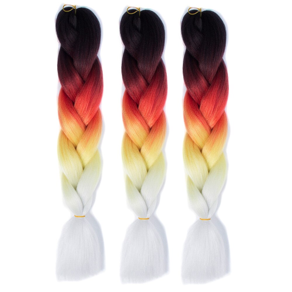 Gradient Ombre Braiding Hair Long Synthetic Jumbo Braid Synthetic Braiding Hair Extensions Ombre Braiding Hair Party Wigs#Y30: 1B/30HL