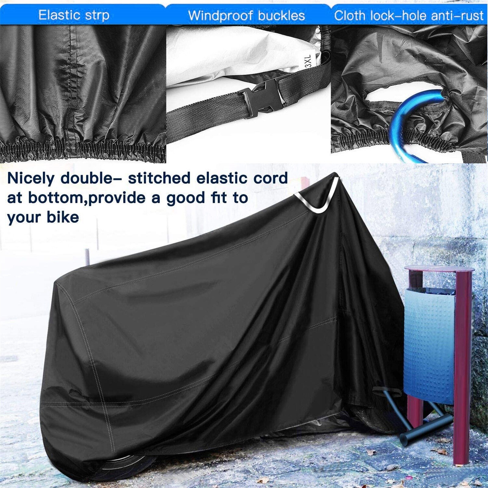Outdoor Bicycle Winter Snow Shield Waterproof Sunshade Bike Outer Cover 210x115x75cm Electric Bicycle Motorcycle Snow Cover