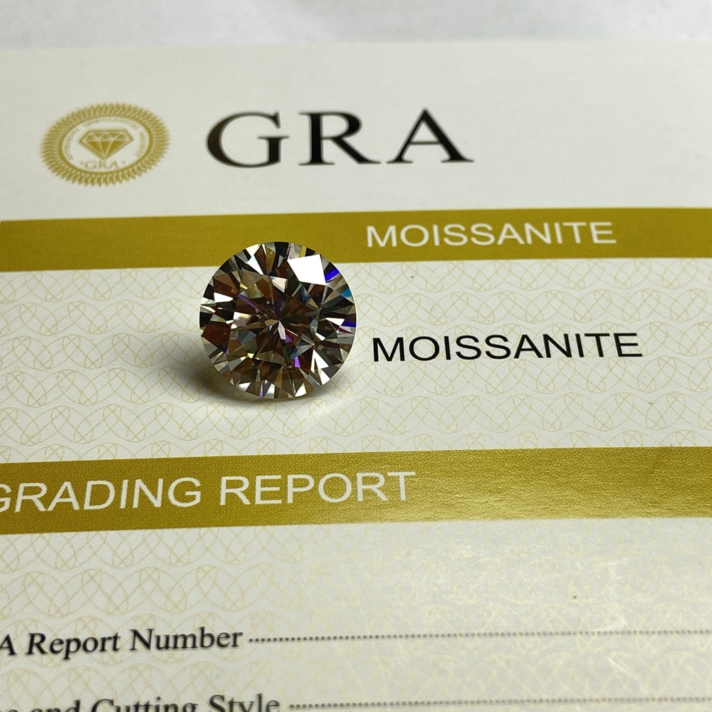 Piedra moissanita suelta de 7,5mm, 2 cts IJ, excelente corte, anillo de piedra de diamante