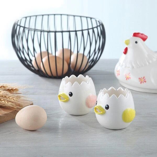 Æggehvide separator køkken madlavningsredskaber keramisk tegneserie kylling æggeblomme hvid separatorværktøj let ren tilfældig farve