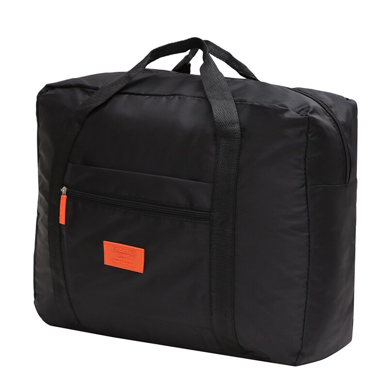 Sacs de voyage pliants multifonctions portables, sac étanche en Nylon grande capacité, bagages à main voyage d&#39;affaires: Black