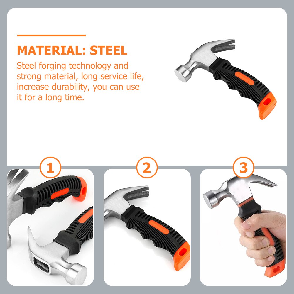 Small Claw Steel Hammer Household Steel Geologist Hammer Mini Stubby Hammer